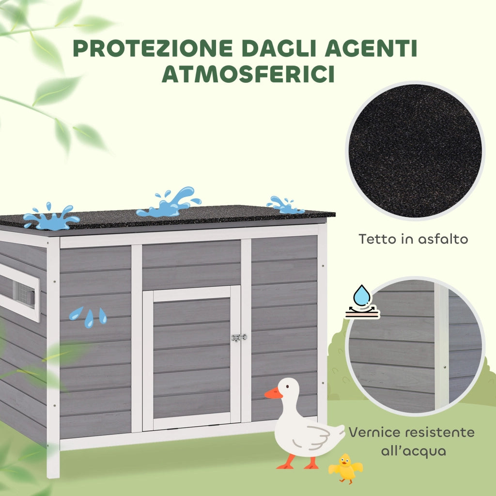 Casetta per Anatre Legno con Tetto Apribile ¨C zephmum ¨C 93x70x72 cm Multicolore