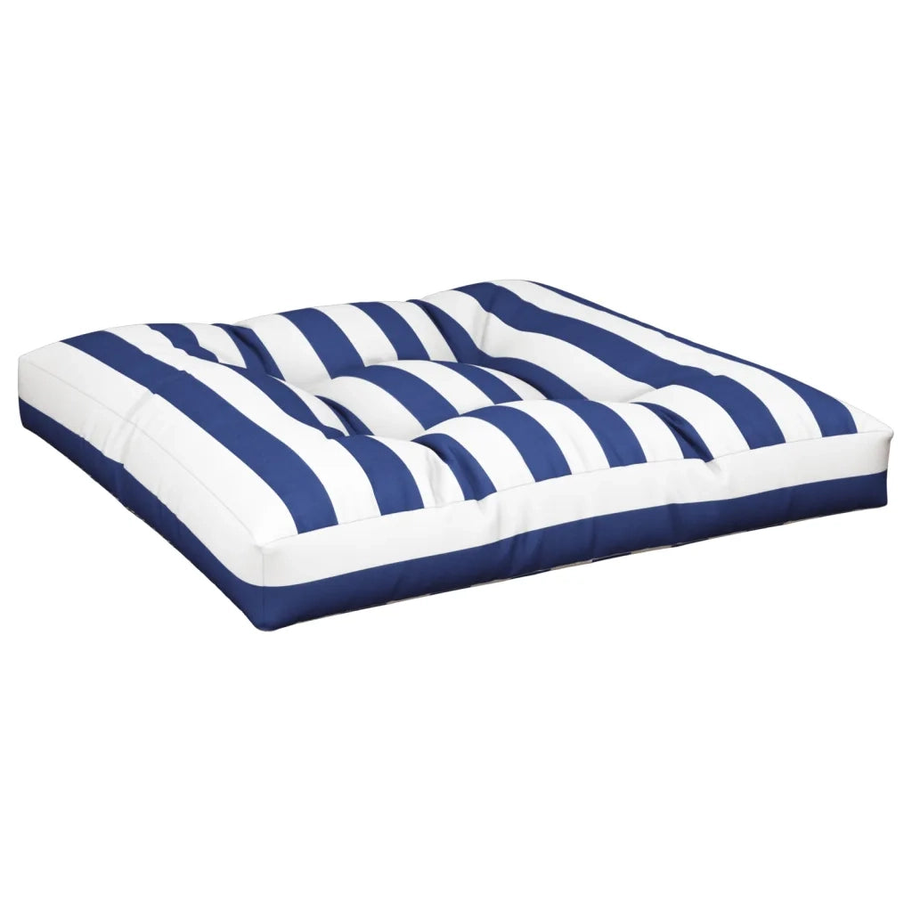 Cuscini per Pallet 2 pz Strisce Blu e Bianche in Tessuto 360704