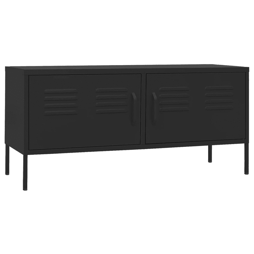 Mobile TV-Credenza per TV-Console TV Nero 105x35x50 cm in Acciaio