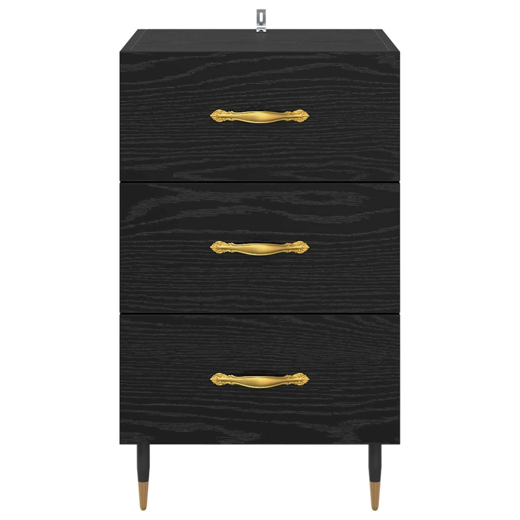 Armadio da Notte Rovere Nero 40 x 40 x 66 cm Legno multistrato