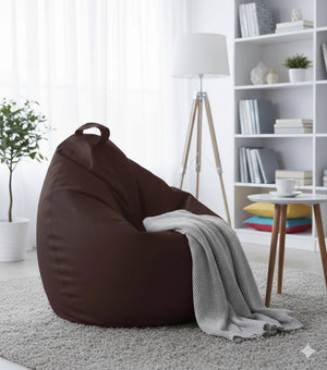 Poltrona a Sacco Pouf in Similpelle Marrone Avalli