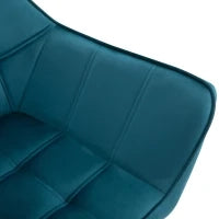 Poltroncina da Camera Design Scandinavo, Poltrona in Velluto e Legno, Color Petrolio, per Soggiorno o Ufficio, 67x61.5x71cm