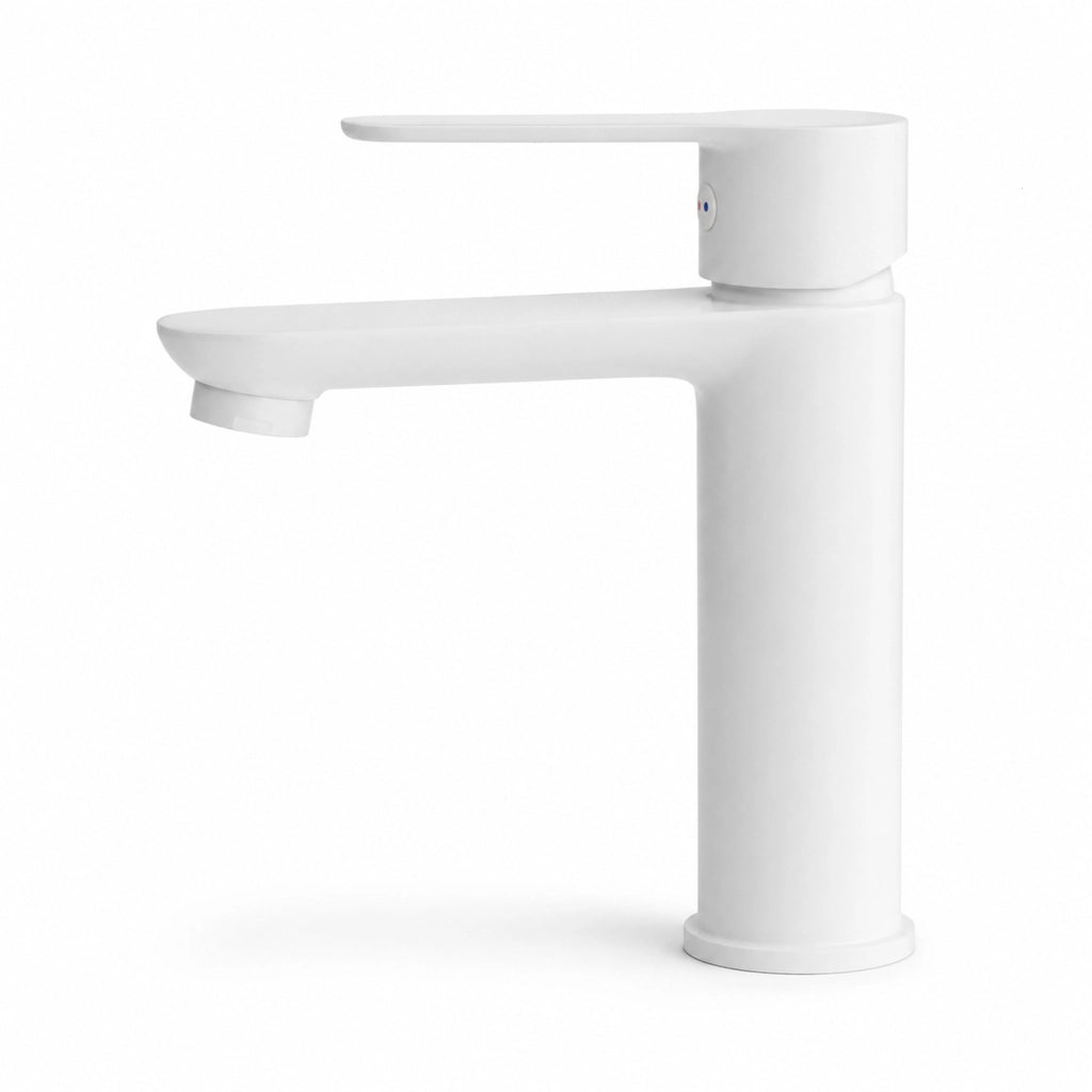Miscelatore rubinetto lavabo oceania ottone bianco opaco con piletta *** confezione 1
