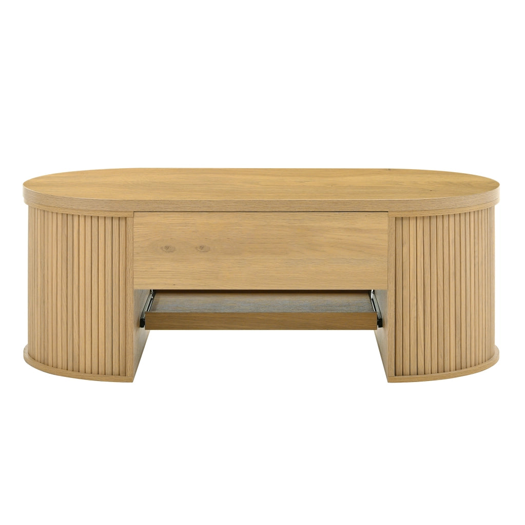 Tavolino da salotto sollevabile 110x55;5x40 cm in MDF colore legno naturale