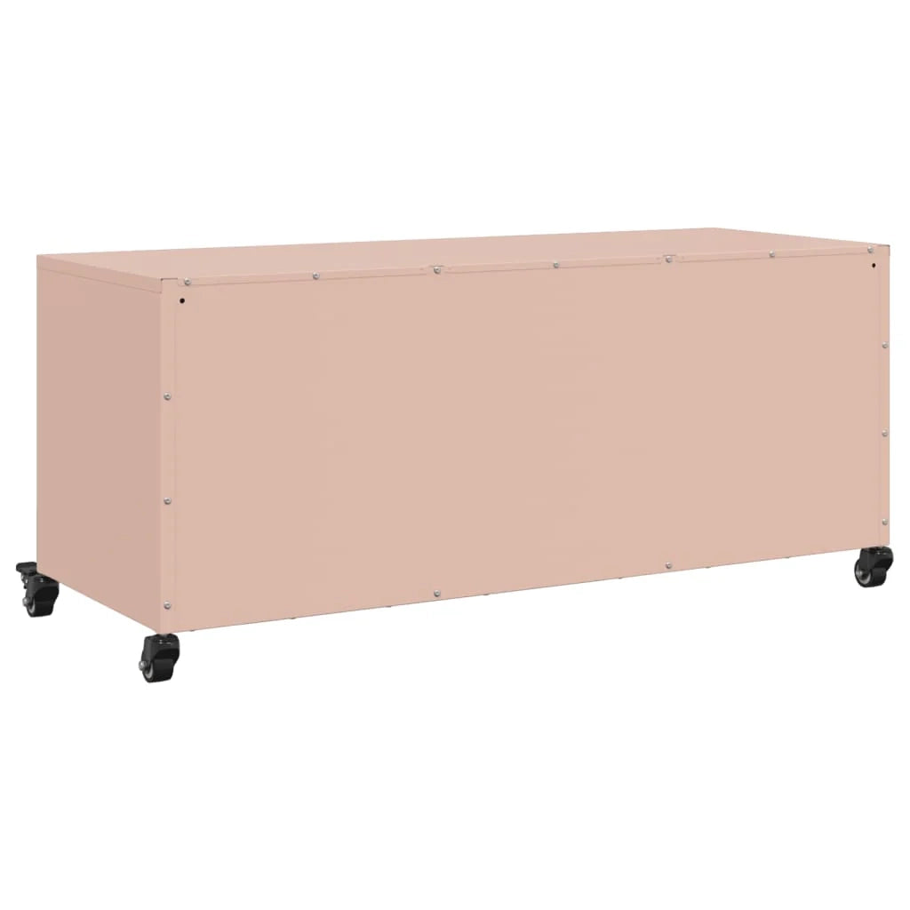 Mobile TV multimediale mensola TV credenza TV sala da pranzo soggiorno camera da letto rosa 100,5 x 39 x 43,5 cm acciaio rosa 02_0028280