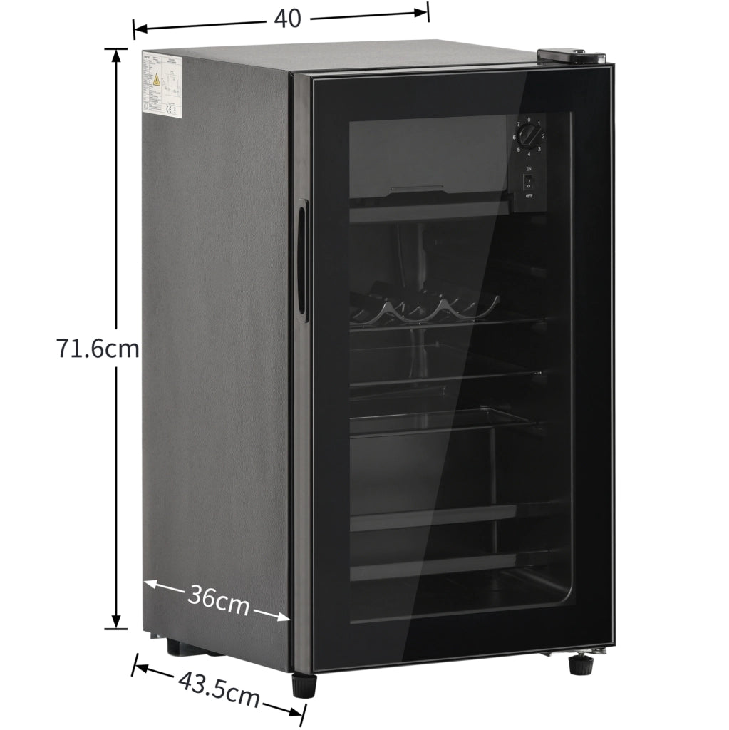 Mini frigorifero 76 L con congelatore 6 L; LED e 4 ripiani regolabili; nero