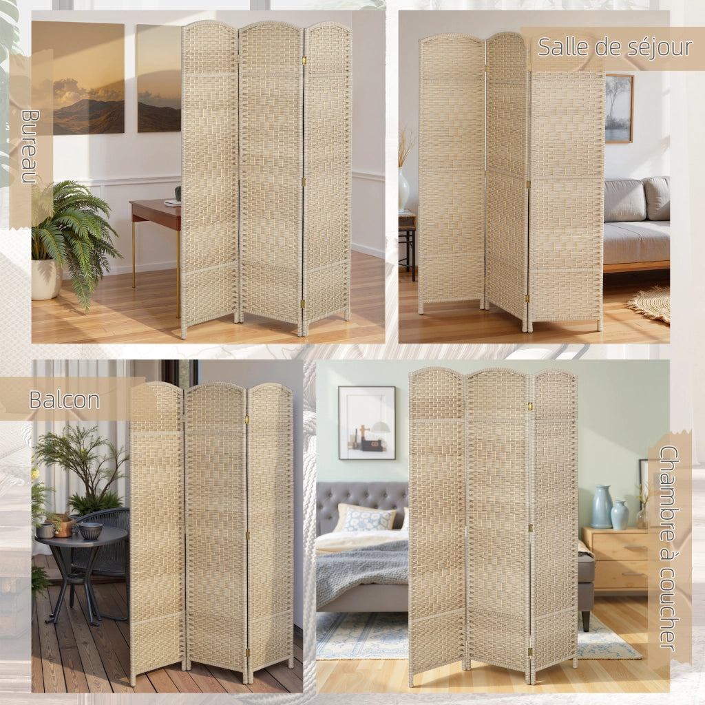 Paravento in legno 3 pannelli ¨C zephmum ¨C rovere 135x180 cm