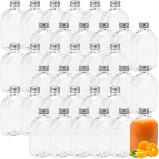 Set di bicchieri da acqua trasparenti 36 pezzi - 200 ml - Materiale plastico - Coperchio a vite - Visibile - Facili da pulire - Coperchi ermetici - Bicchieri per bevande