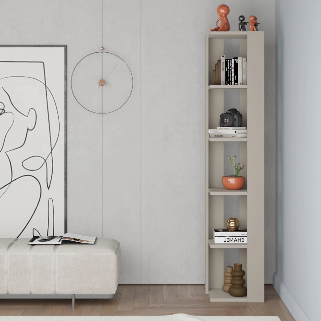Libreria in legno "Nati" - 32 x 32 x 161 cm - Pietra arenaria