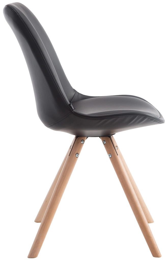 Sedia visitatore Laval in similpelle gambe tonde natura,nero