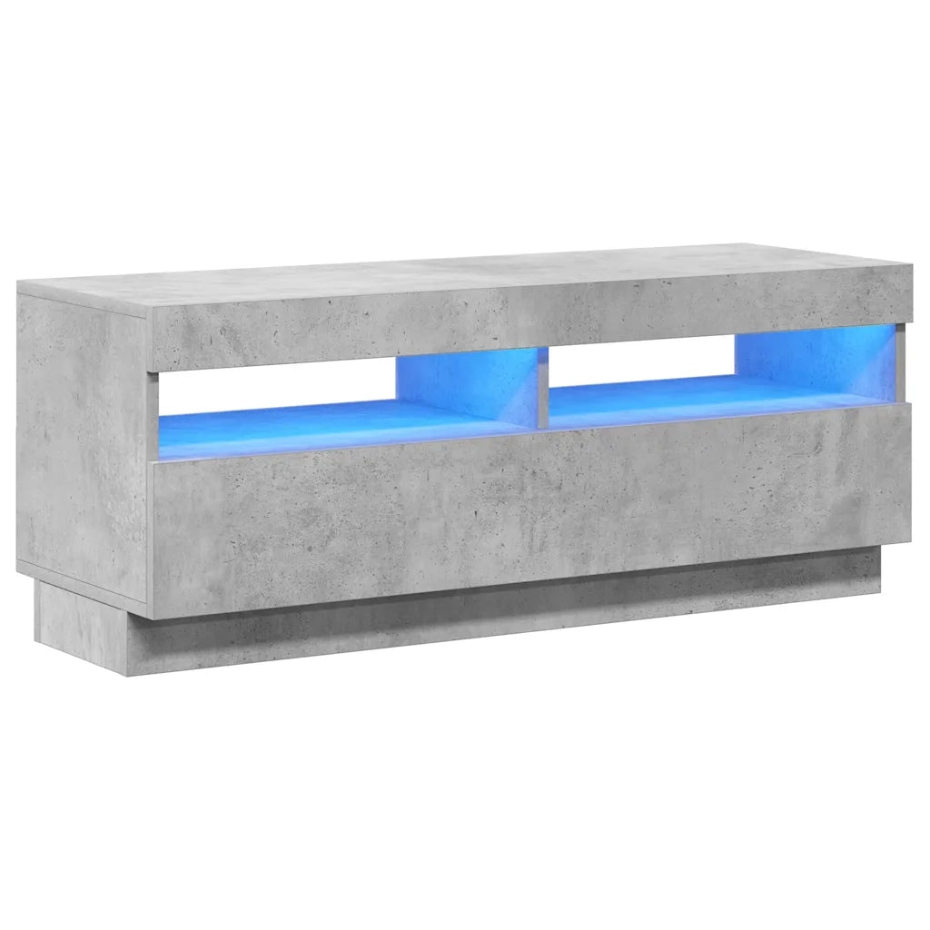 Mobile Porta TV con Luci LED Grigio Cemento 100x35x40 cm 804458