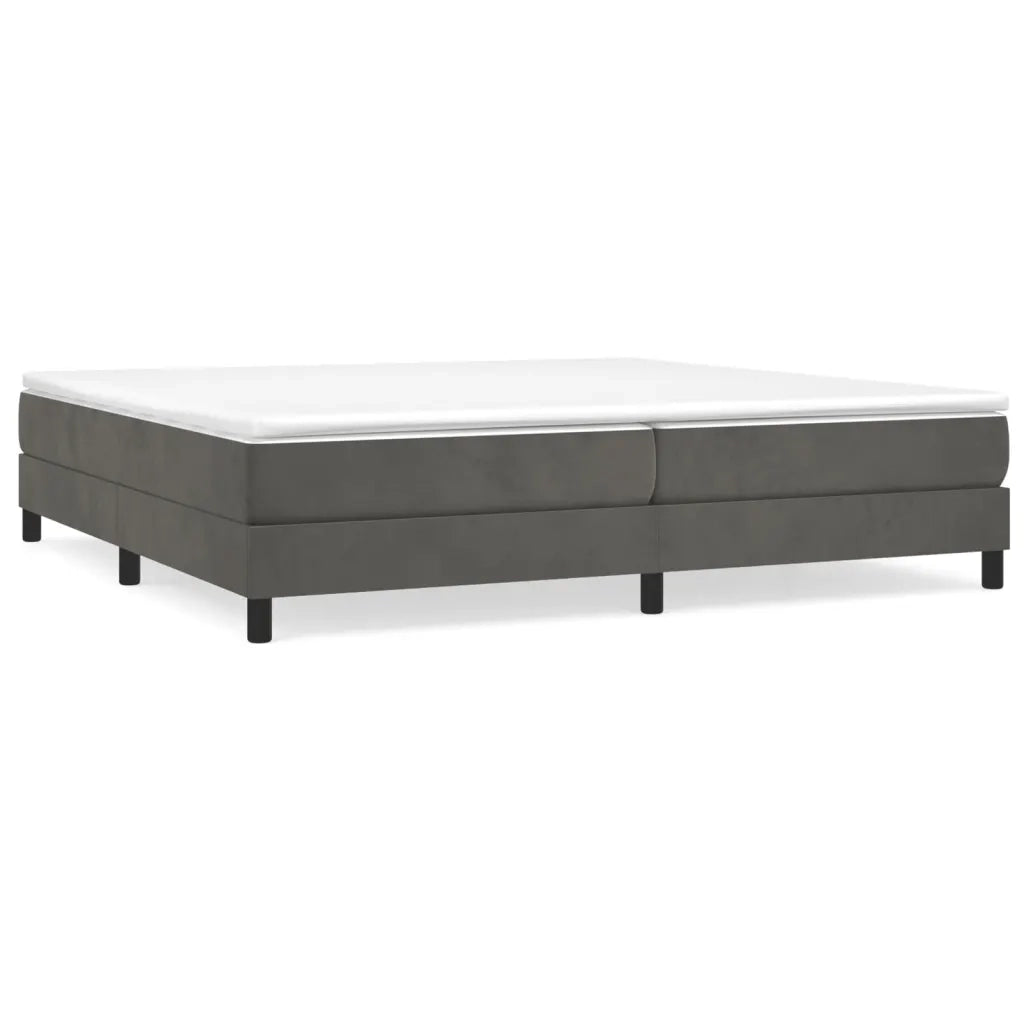 Giroletto a Molle con Materasso Grigio Scuro 200x200 cm Velluto cod mxl 54442