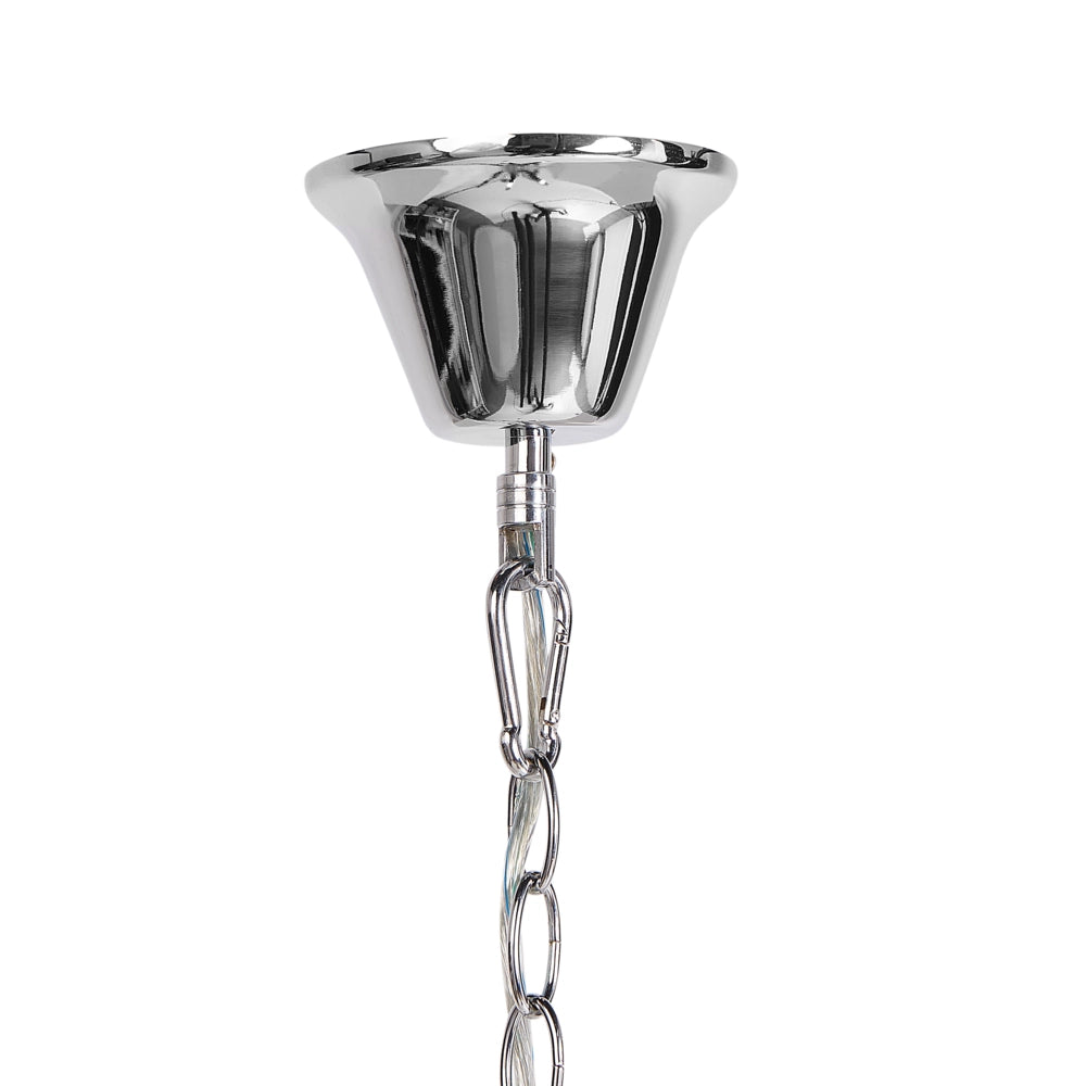 Lampadario Lampada a sospensione in ferro cromato con accenti di cristallo Illuminazione in stile glamour Soggiorno Sala da pranzo