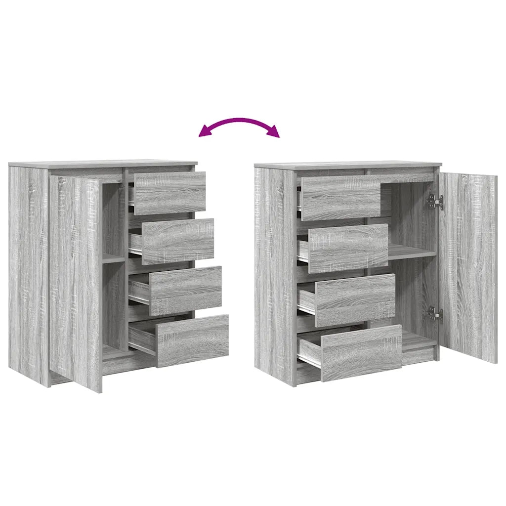 Credenza con Cassetti-Buffet-Armadio da cucina Grigio Sonoma 71x35x84 cm in Truciolato