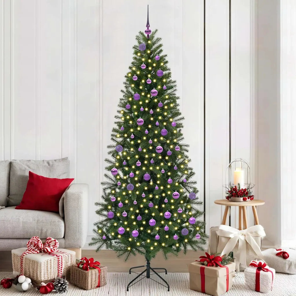 Albero di Natale | Decorazioni natalizie artificiale con 300 LED Verde 210 cm PE e PVC