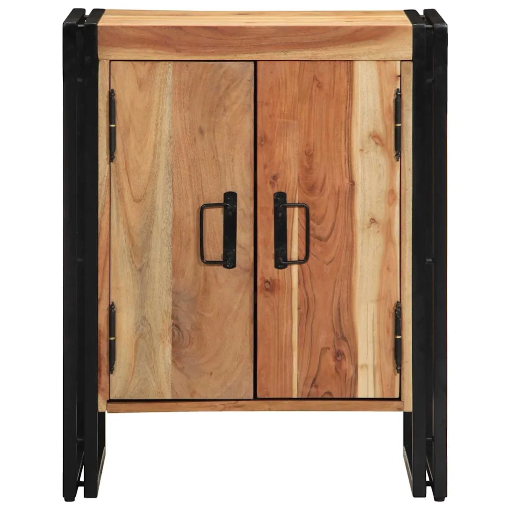 Mobile per scarpe con porta Marrone Legno massello di acacia 4102749