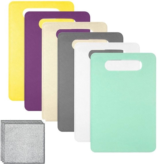Set di piatti in plastica antibatterico - 6 pezzi - 29 x 19 cm - Antislip - BPA libero - Resistenti al lavastoviglie - Progettati per risparmiare spazio - Piatto in plastica per cucina