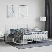 Giroletto con Testiera e Pediera-Struttura Letto Metallo Bianco 140x190 cm 712139