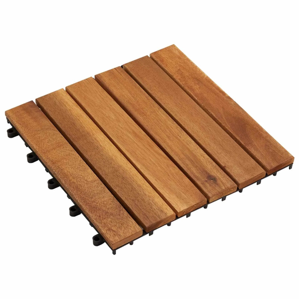 Piastrella per Decking 30 pz Marrone 30 x 30 cm CFW7613391