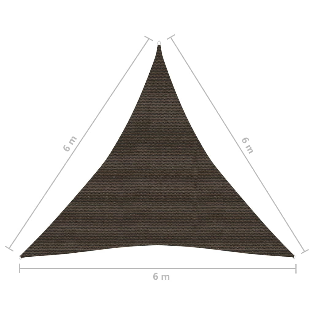 Vela ombreggiante 160 g/m² marrone 6 x 6 x 6 m HDPE 02_0009177