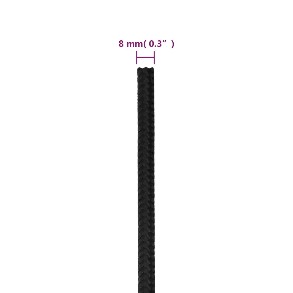Corda per barca Completamente Nera 8 mm 50 m in Polipropilene 152502