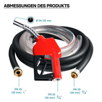 Pompa autoadescante per trasferimento diesel gasolio 12V/10W 40 l/min con pistola automatica