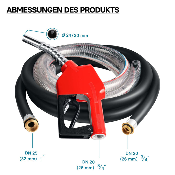 Pompa autoadescante per trasferimento diesel gasolio 12V/10W 40 l/min con pistola automatica