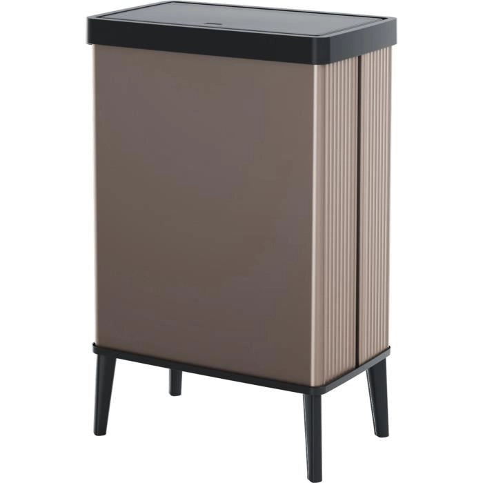 Cestino da terra - VERTO - CURVER - Apertura touch - 54 L - Rosa perla