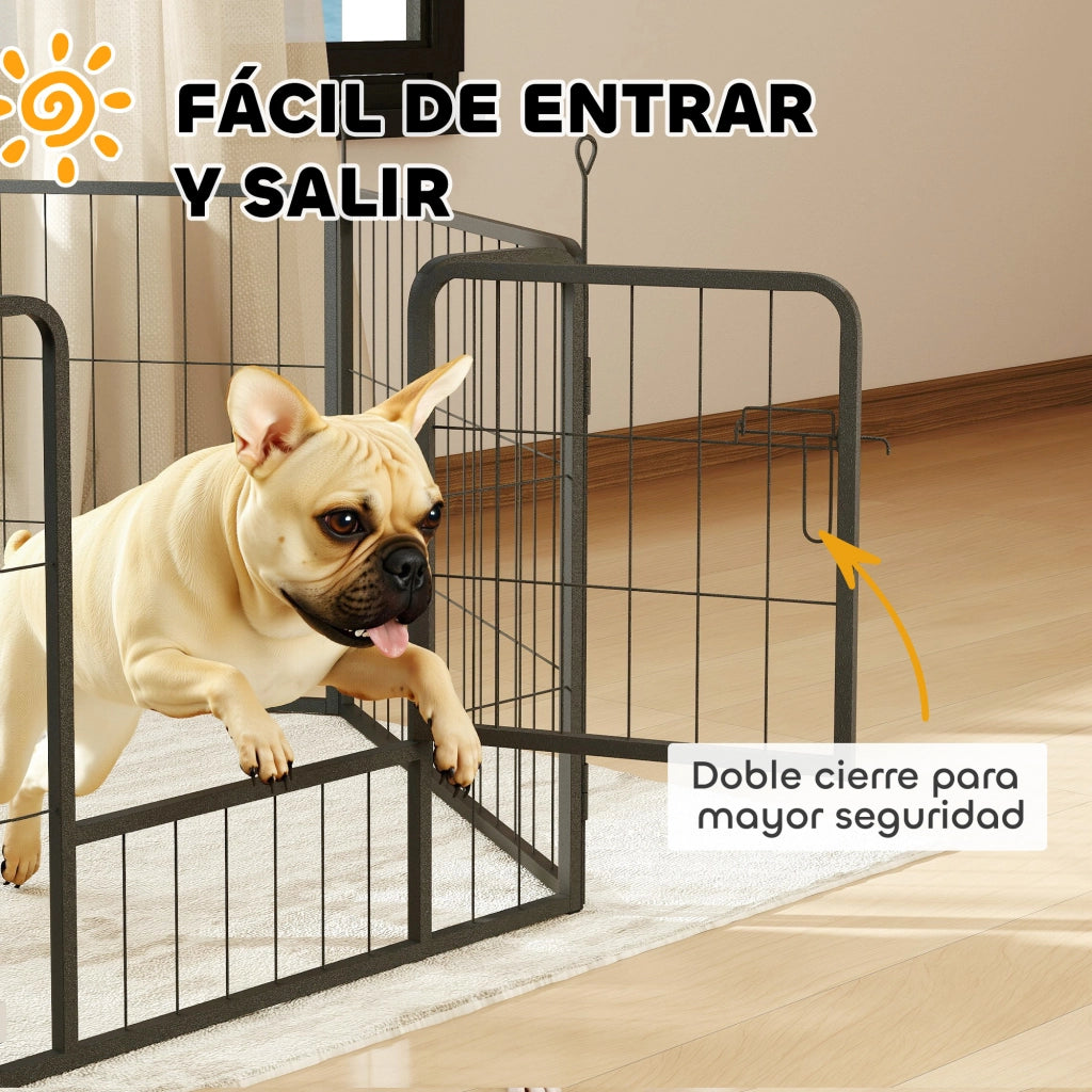 Recinto per Cani ¨C zephmum ¨C Nero 6 Pannelli 60 cm