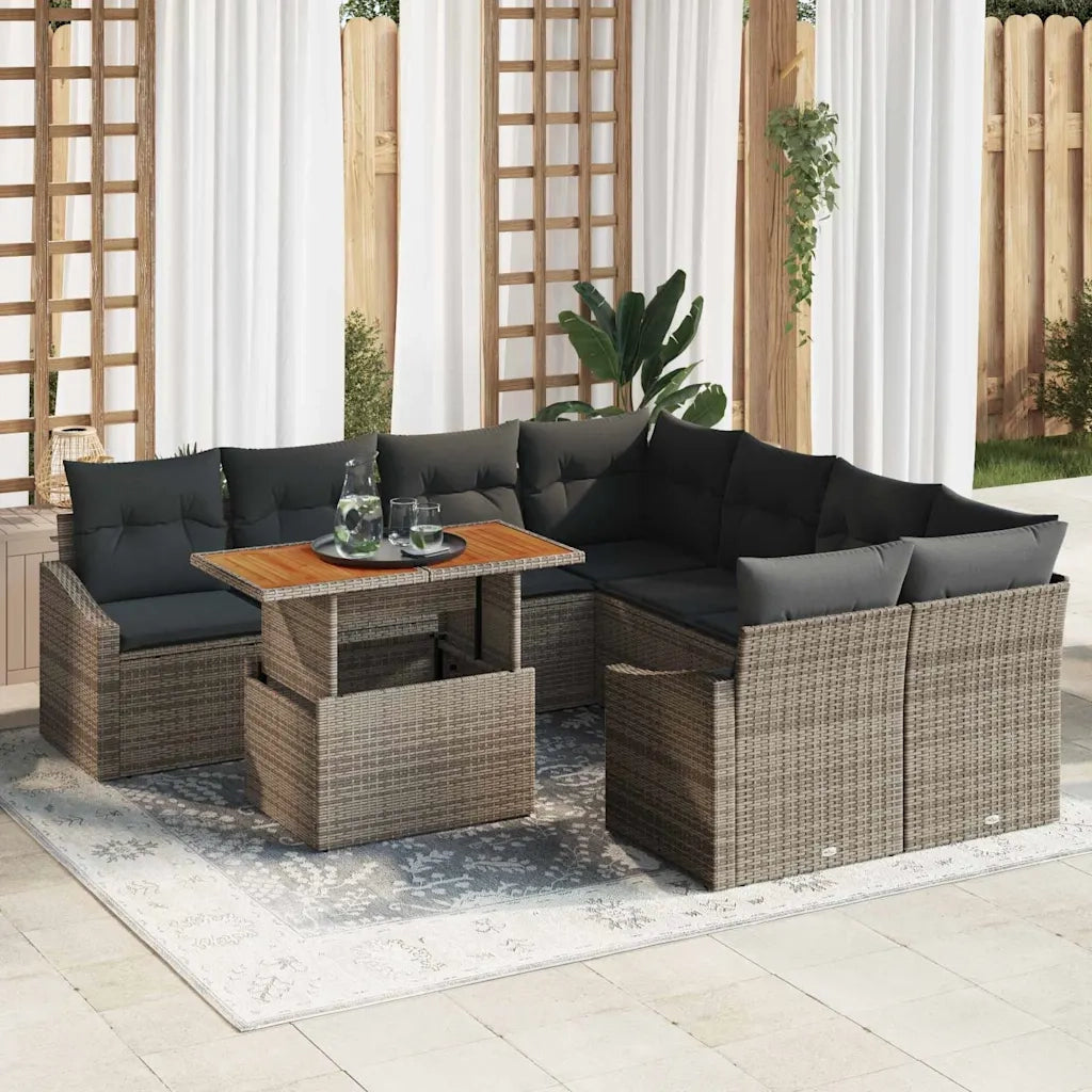 Set da Pranzo per Giardino Grigio e Marrone 100 x 55 x 73 cm