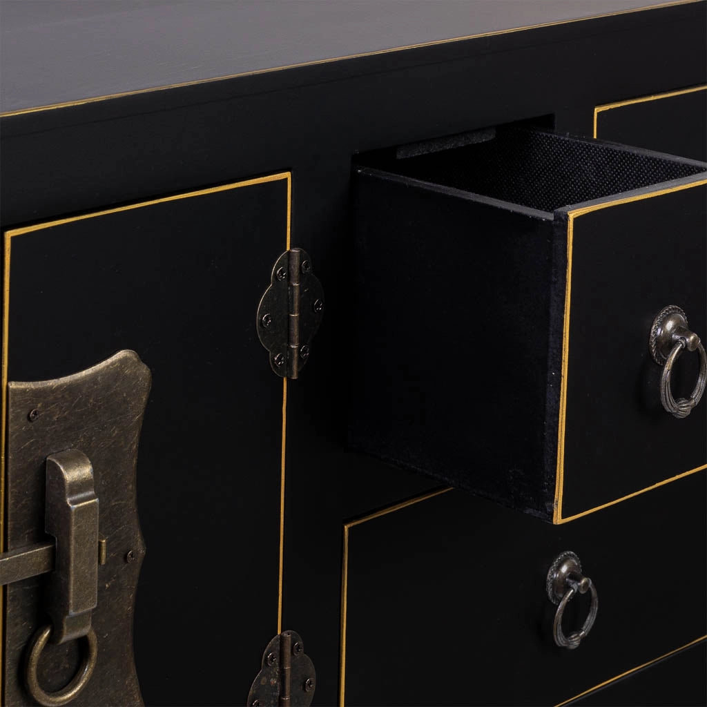 Mobile da ingresso in legno con 3 cassetti e 2 porte 63x26x82
