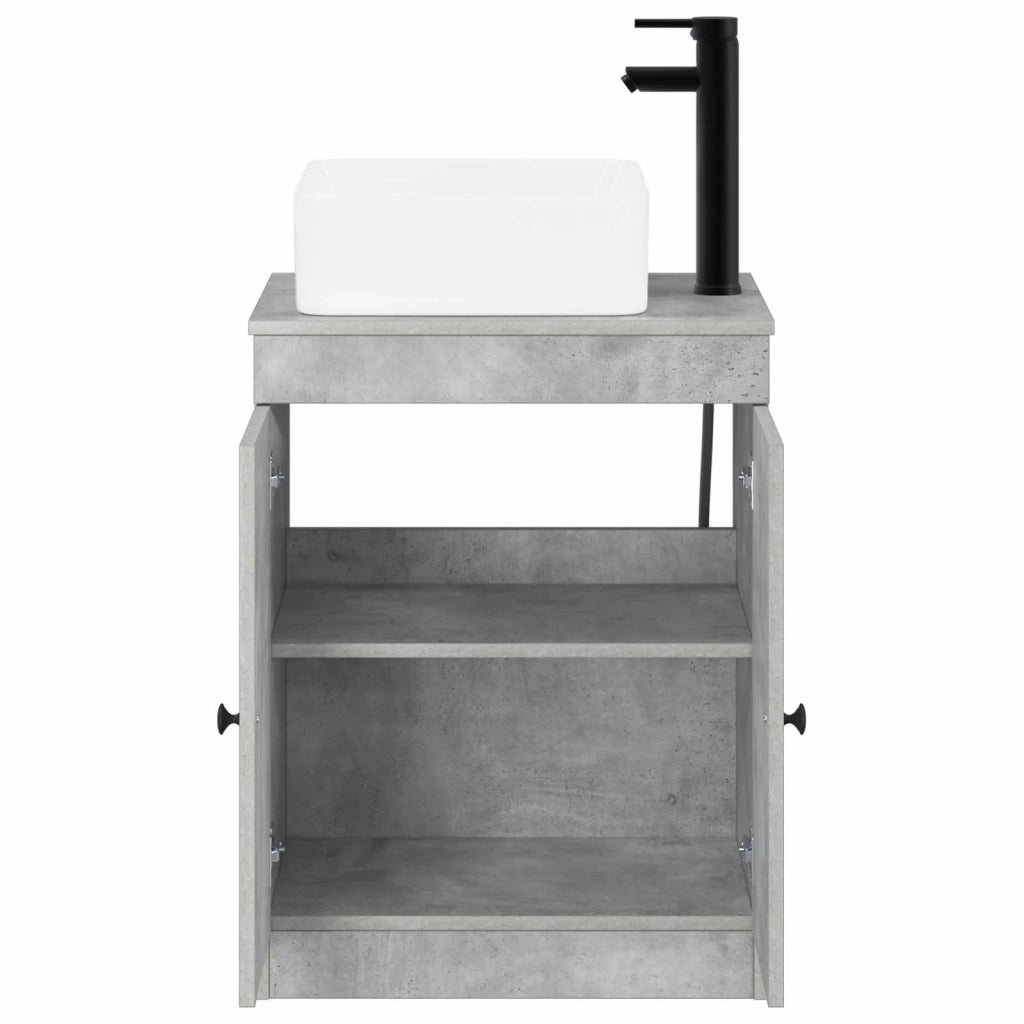 Set di mobili per il bagno Grigio Cemento Legno ingegnerizzato 3404235