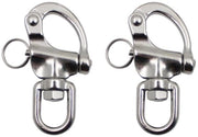 Snap Slitizzanti 2 Pezzi - Acciaio Inox - Anticorrosione - Rilascio Rapido - Cinghia Rotante - Per Attività All'Aperto - Grapple