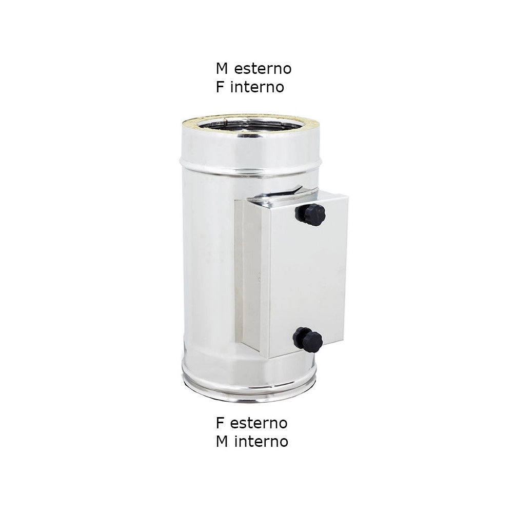 Modulo raccolta incombusti inox doppia parete di 130 - de 180 mm