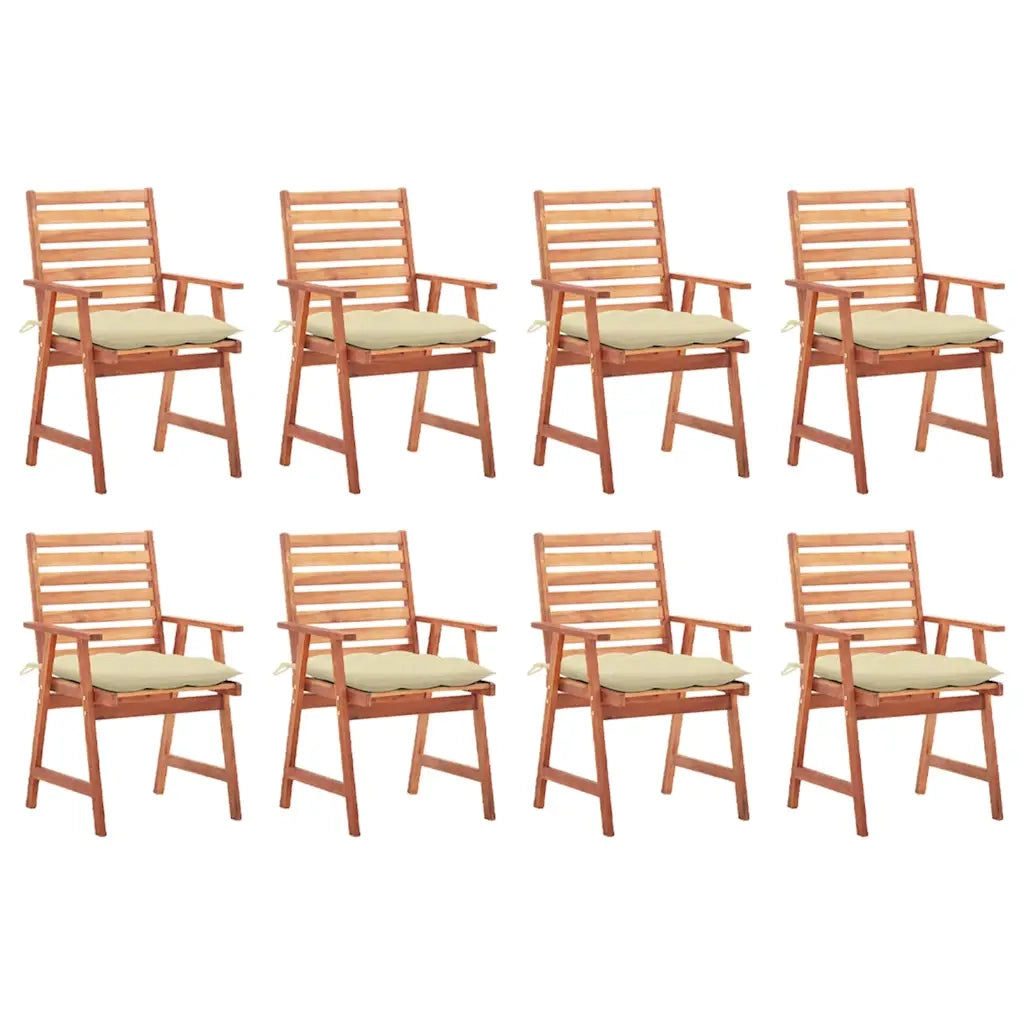 Sedie da Pranzo da Esterni con Cuscini 8 pz Massello di Acacia cod mxl 7467