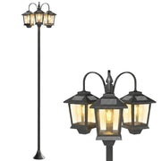 Lampada Solare da Giardino ¨C zephmum ¨C 3 Luci IP44 40x34.5x188 cm Nero