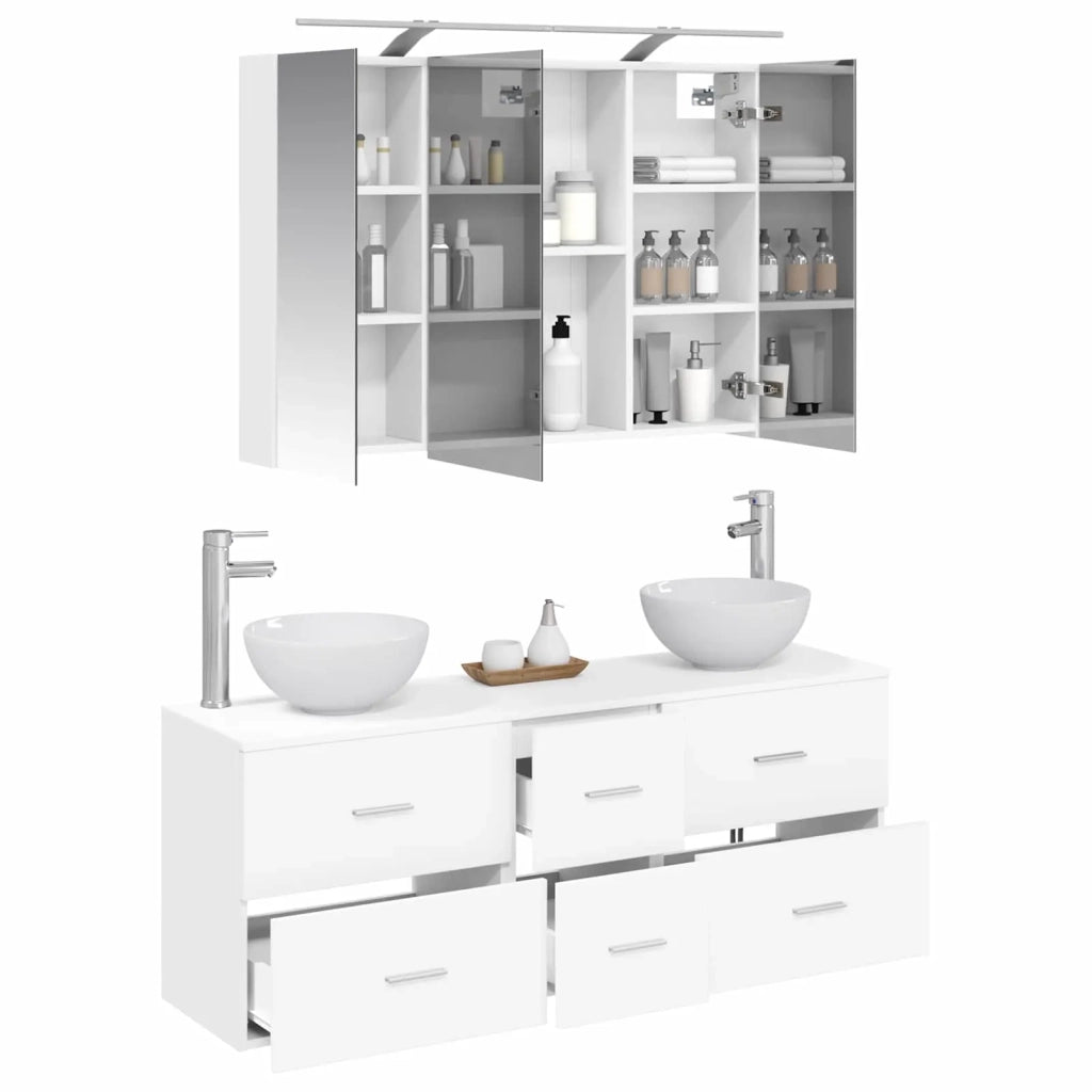 Set di mobili per il bagno 4 pcs Bianco 3406695