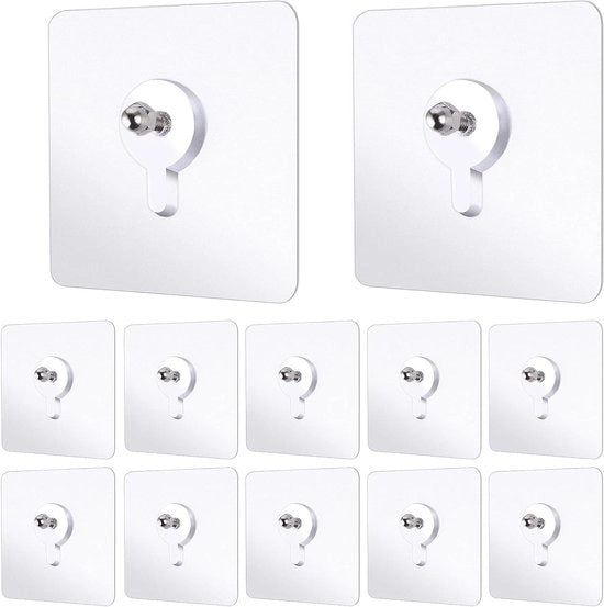 12 pezzi di chiodi autoadesivi appesi senza graffio per chiodi trasparenti per specchi appesi in camera da letto bagno cucina casa.