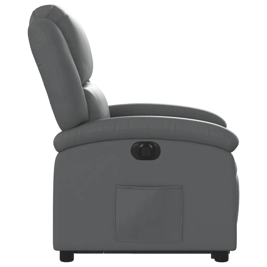 Poltrona Alzapersona Reclinabile Grigio in Similpelle 3204243