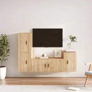 Set di Mobili Porta TV 4 pz Rovere Sonoma in Legno Multistrato 3188601