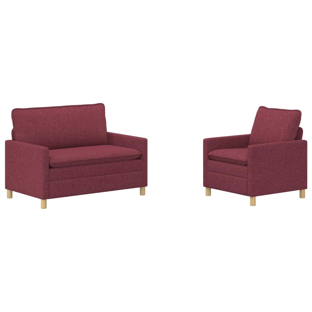 Set di divani 2 pz Rosso Vino Tessuto 3417020