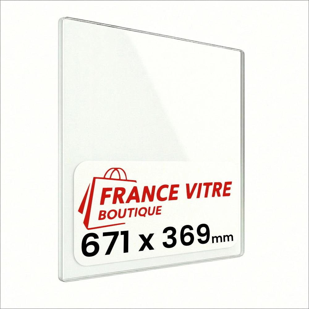 671 x 369 x 4 mm - Vetro per stufa a legna - vetro camino di ricambio - vetro per caminetto resistente al fuoco - France Vitre