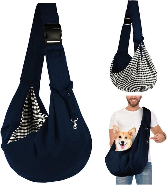 Borsa per Spalla Reversibile Porta Cane Piccola per Cani fino a 7kg Porta Cane Regolabile per Attività All'aperto