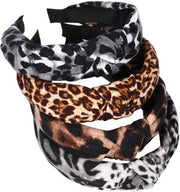 Cinturino di capelli ad impronta di leopardo - cinturino elastico antiscivolo per capelli - set da 4 - cinturino per yoga per donne e ragazze