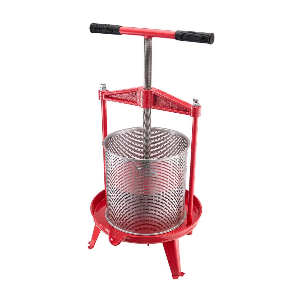 Pressa Manuale per Frutta e Vino 14L LD-BP1402 Cesto in Acciaio Inox Torchio Verticale Robusto e Pratico per Uva e Sidro