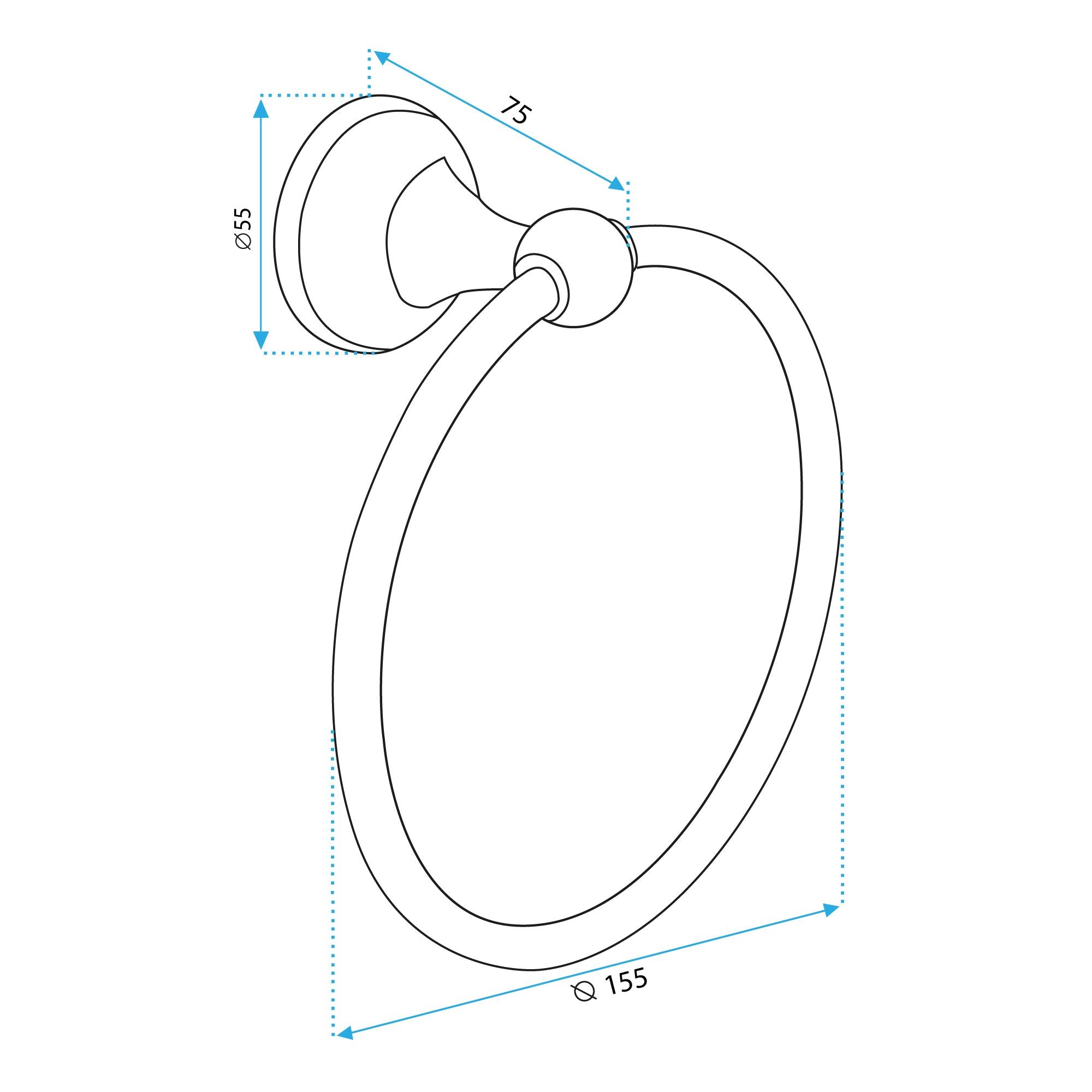 Portasciugamano Da Bagno Black 332867a Retro