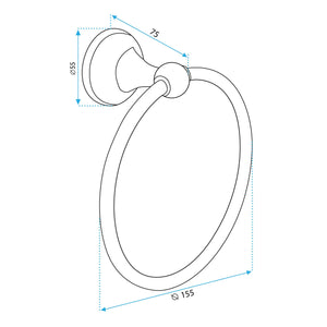Portasciugamano Da Bagno Black 332867a Retro