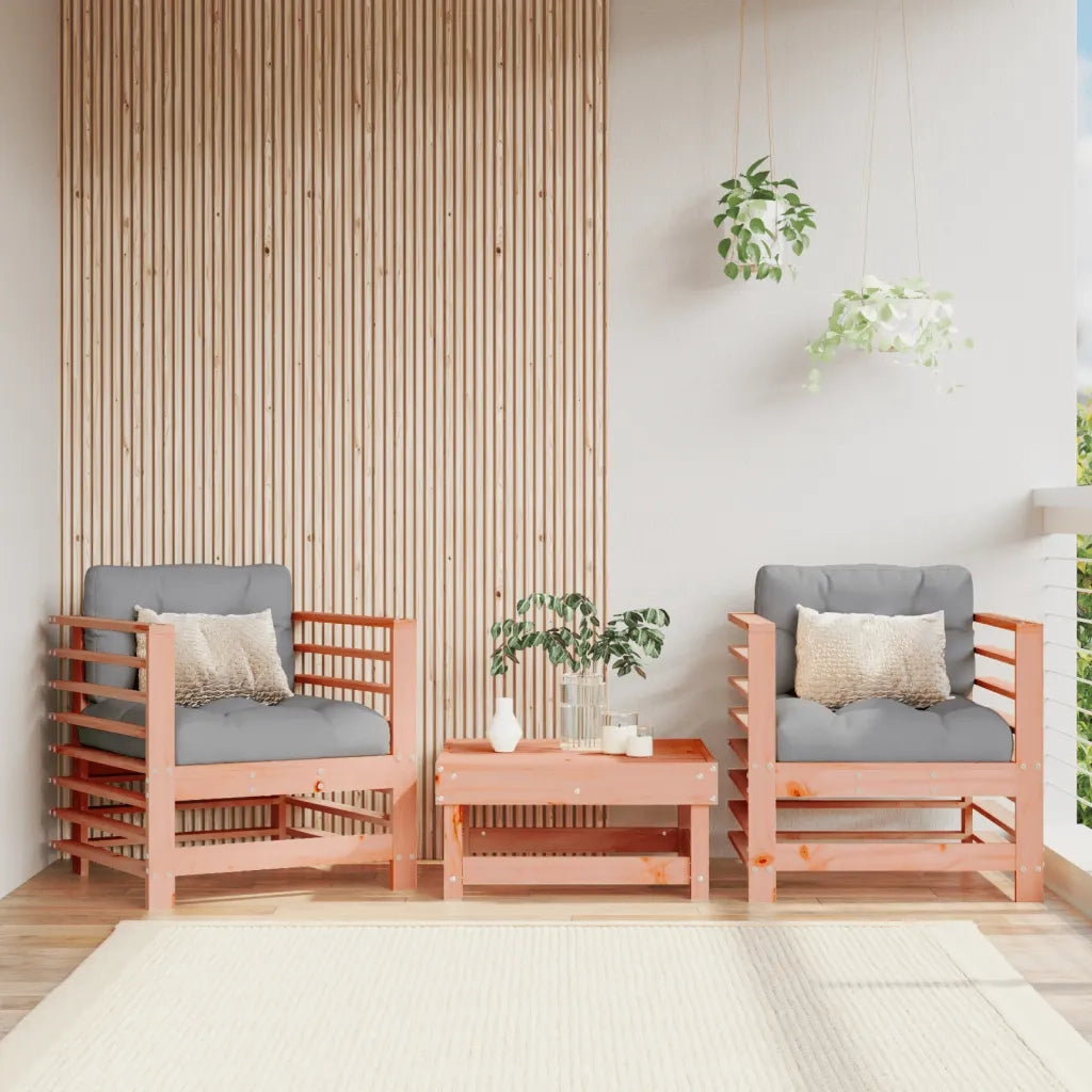 Sedia da patio-Sedie da Giardino con Cuscini 2 pz in Legno Massello di Douglas 369763