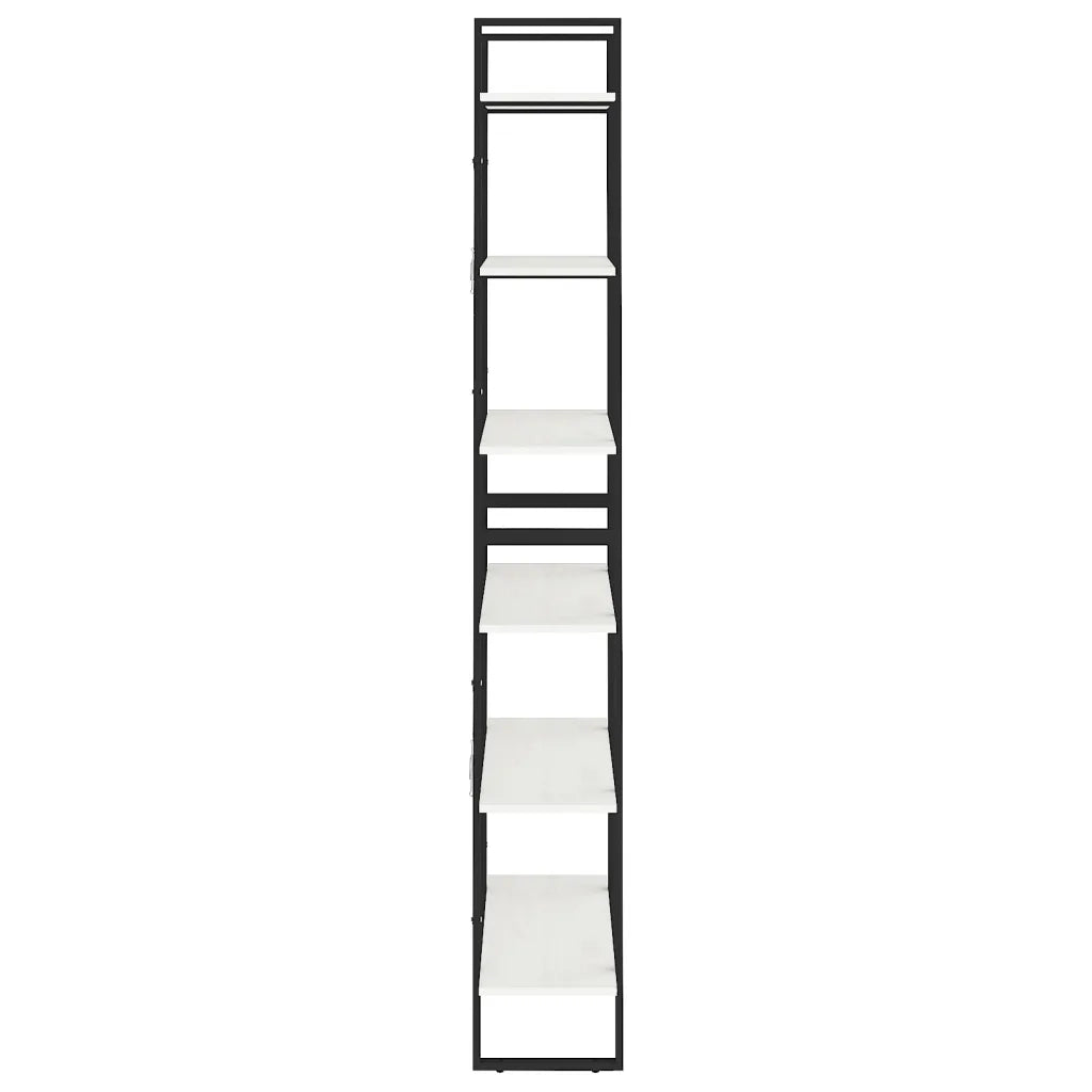 Scaffale Alto Bianco 80x30x210 cm in Legno Massello di Pino