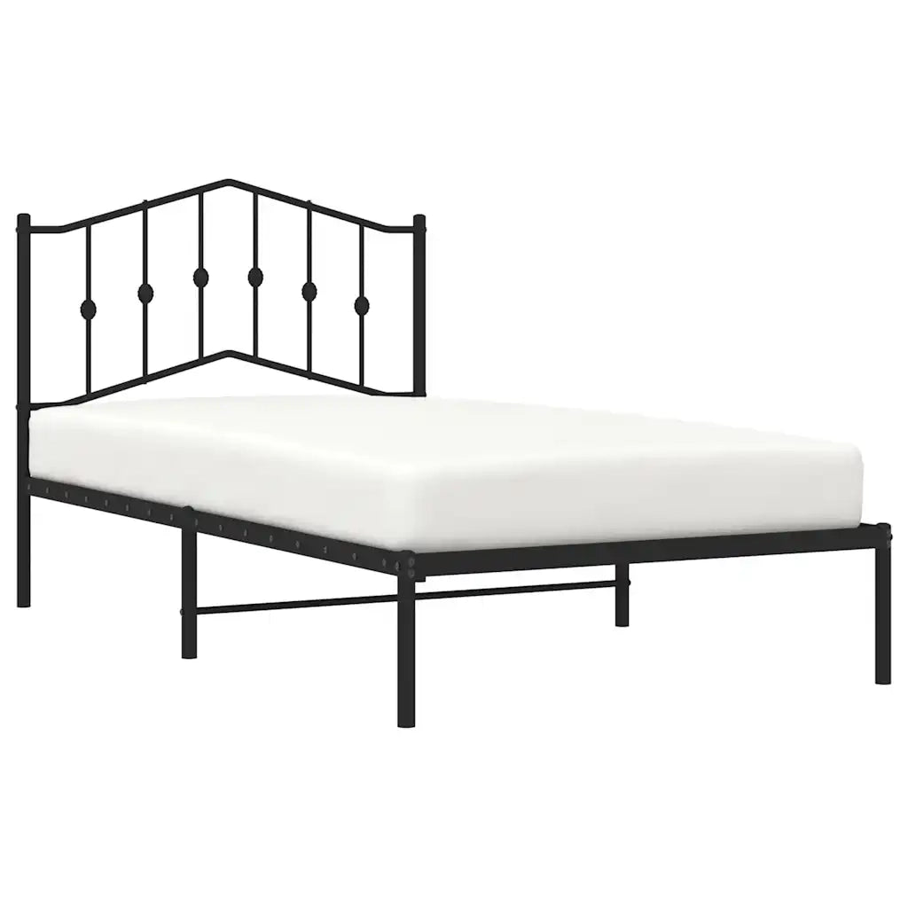 Giroletto con Testiera in Metallo Nero 100x190 cm 373783